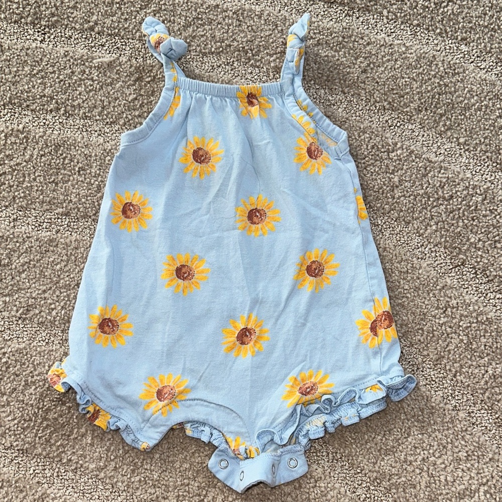 Old Navy Blue and Yellow Sunflower Bodysuit
